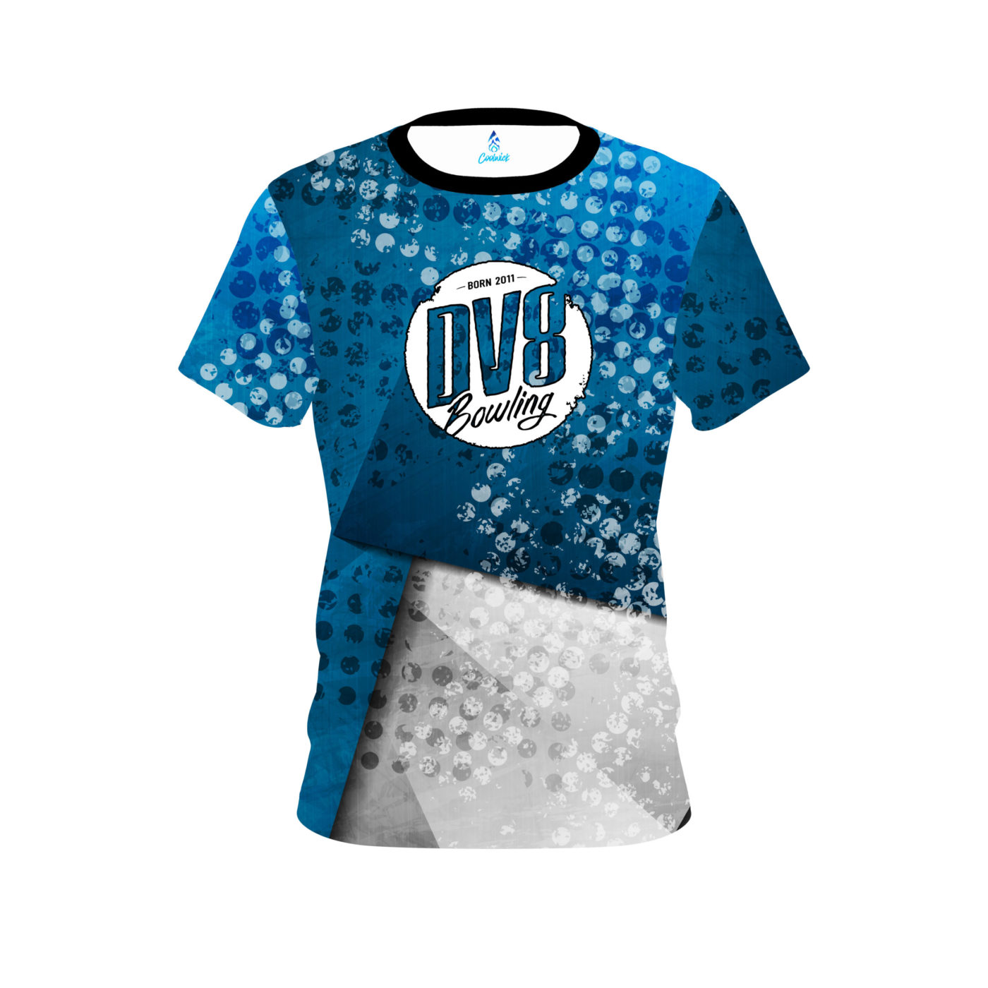 DV8 Blue Grungey Semi-Custom CoolWick Bowling Jersey