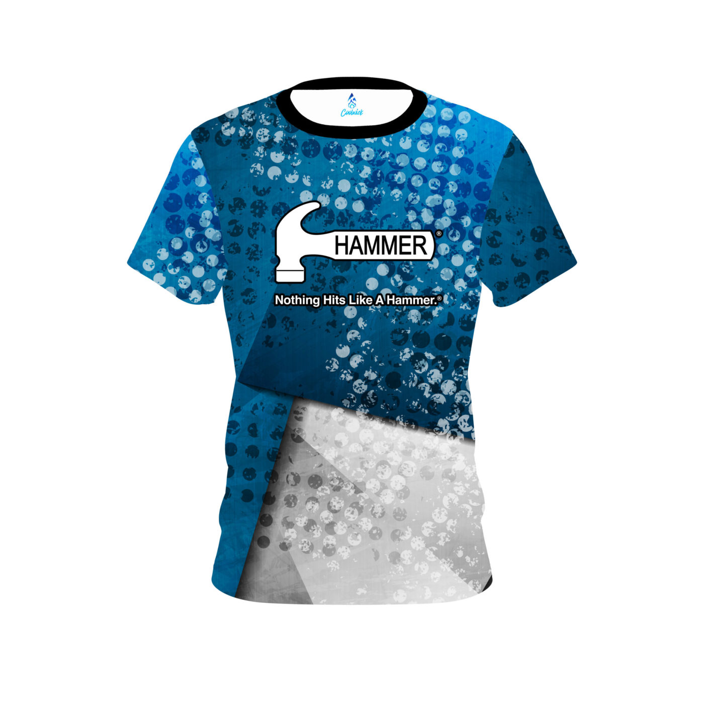 Hammer Blue Grungey Semi-Custom CoolWick Bowling Jersey