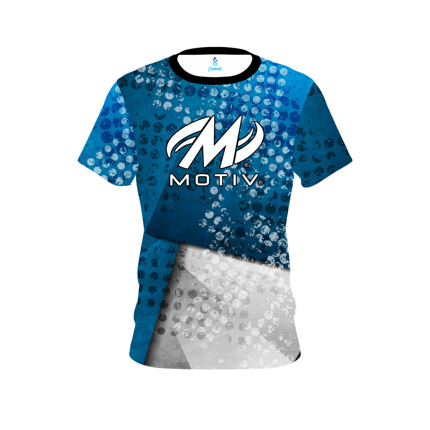 Motiv Blue Grungey Semi-Custom CoolWick Bowling Jersey