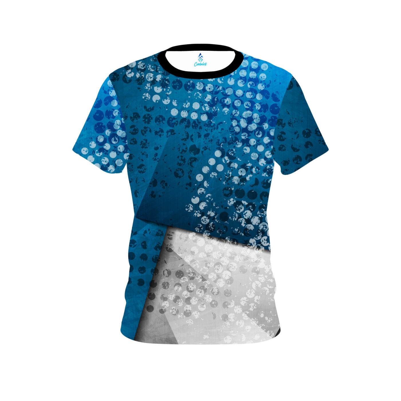 Plain Blue Grungey Semi-Custom CoolWick Bowling Jersey