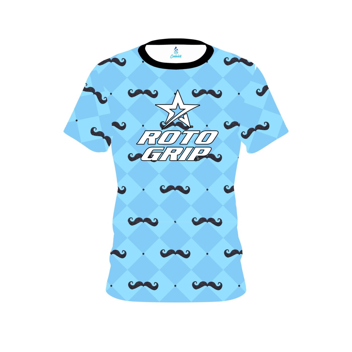 Roto Grip Baby Blue Mustache Semi-Custom CoolWick Bowling Jersey