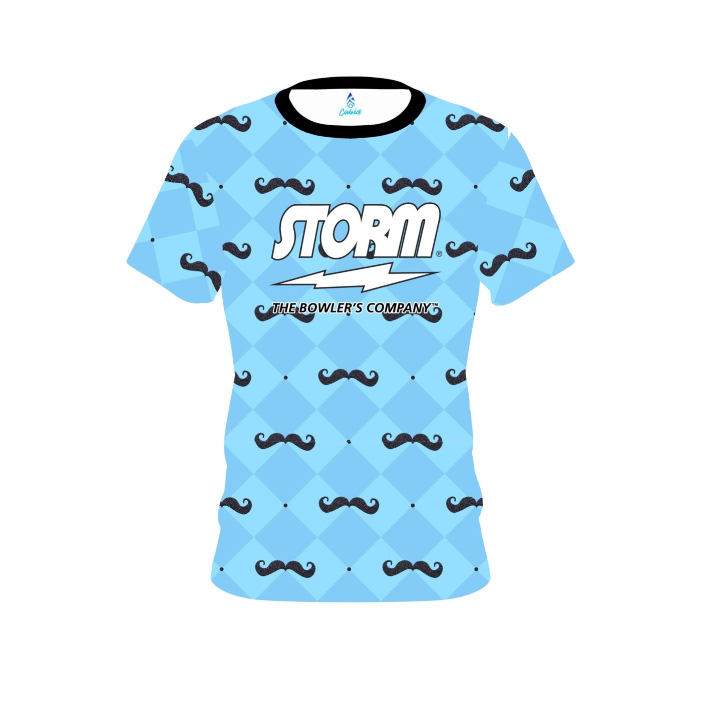Storm Baby Blue Mustache Semi-Custom CoolWick Bowling Jersey