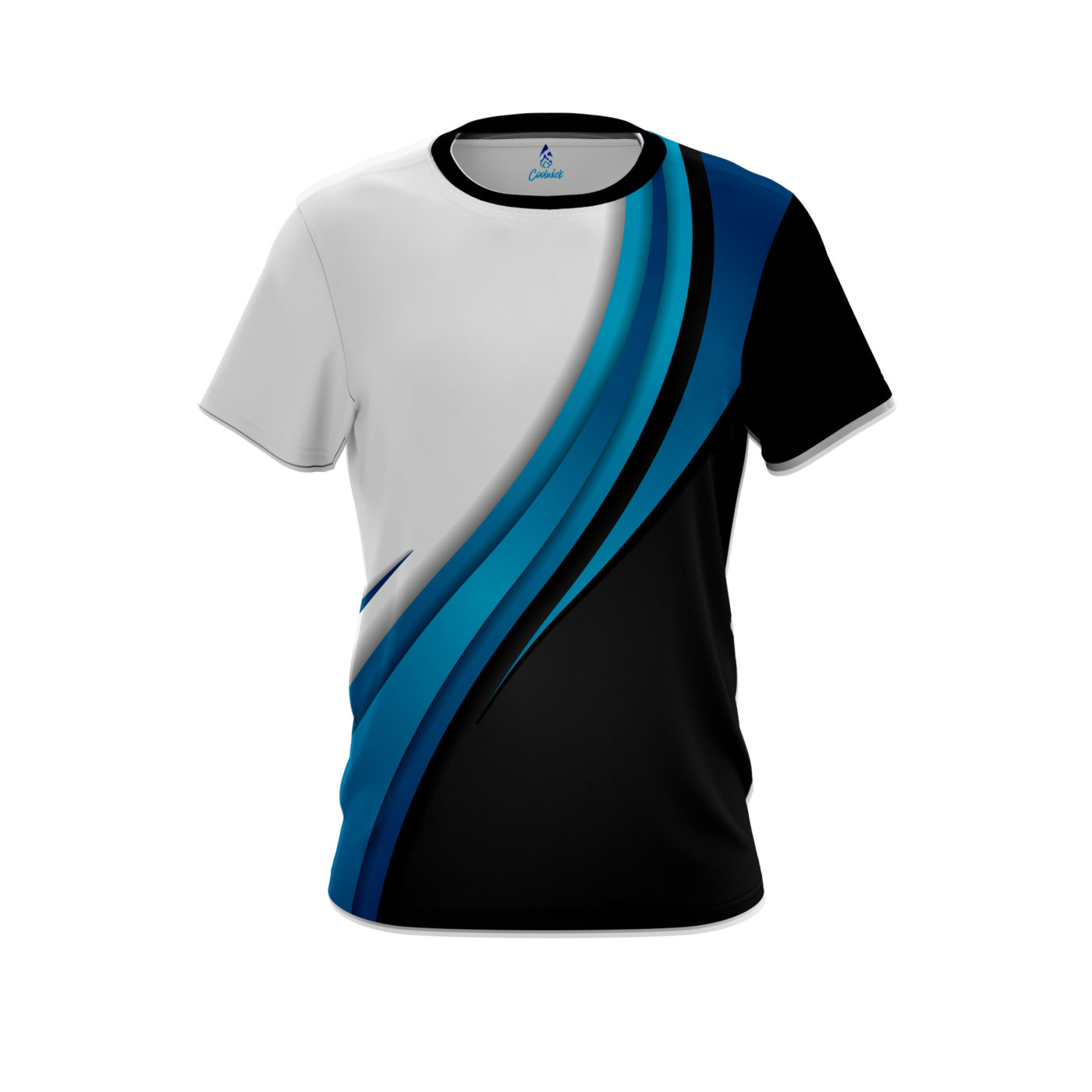 Plain Blue Flutter Semi-Custom CoolWick Bowling Jersey