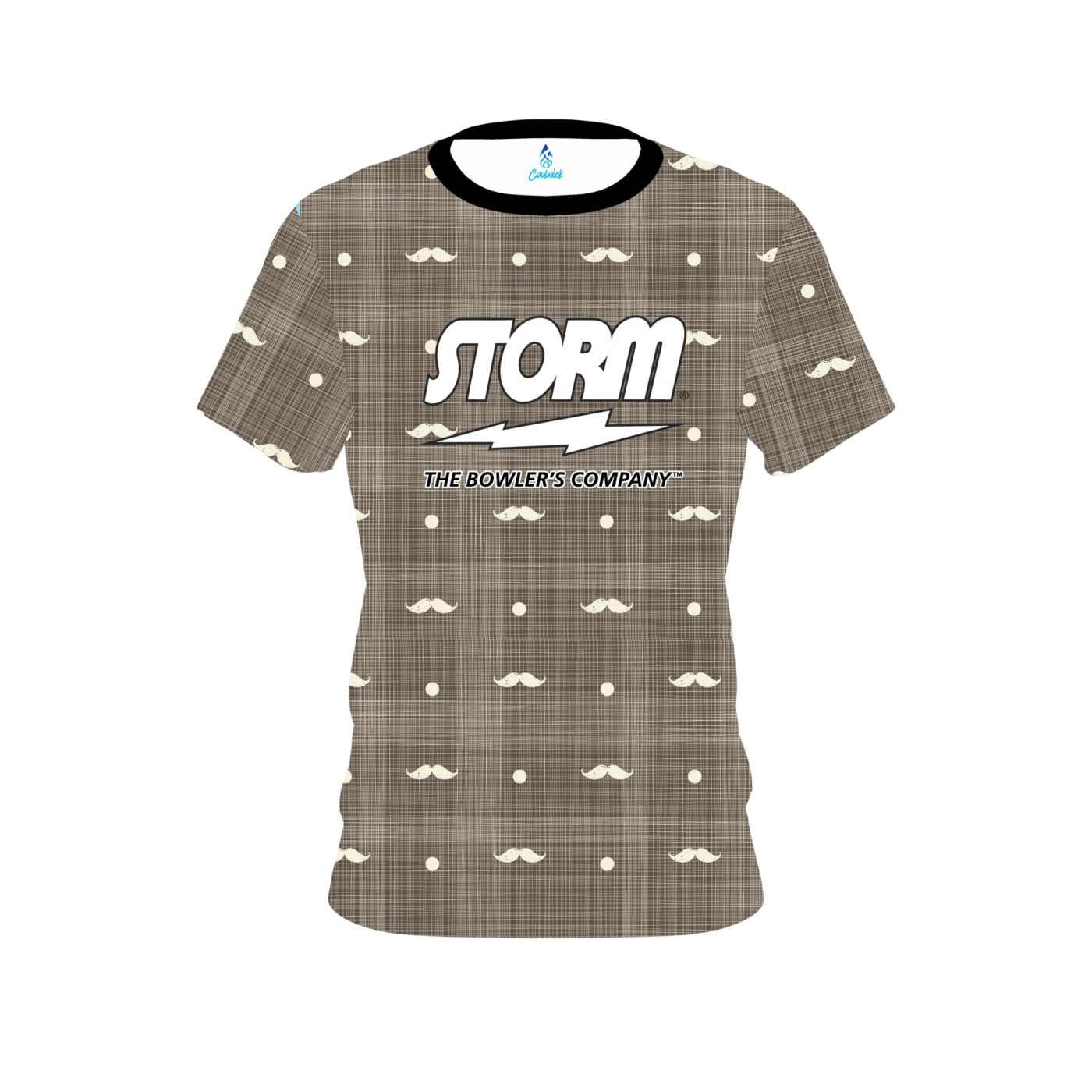 Storm Brown Plaid Mustache Semi-Custom CoolWick Bowling Jersey