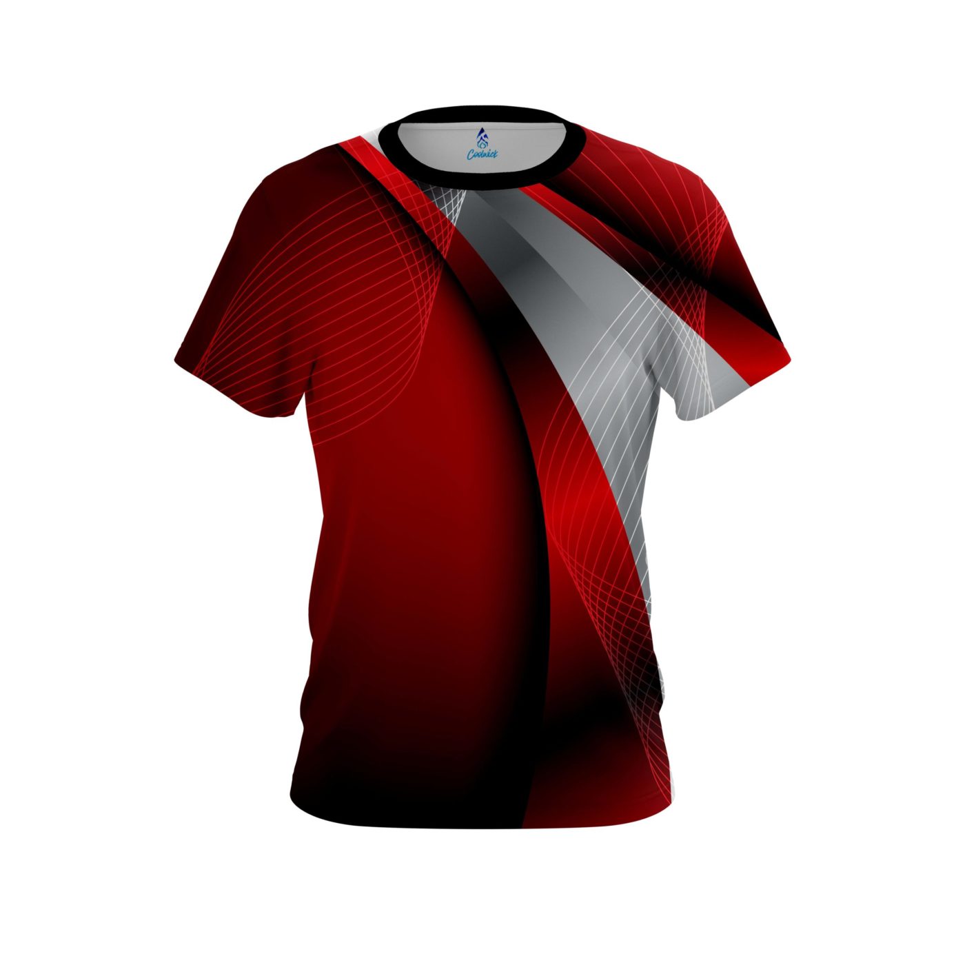 Plain Red Oblique Semi-Custom CoolWick Bowling Jersey