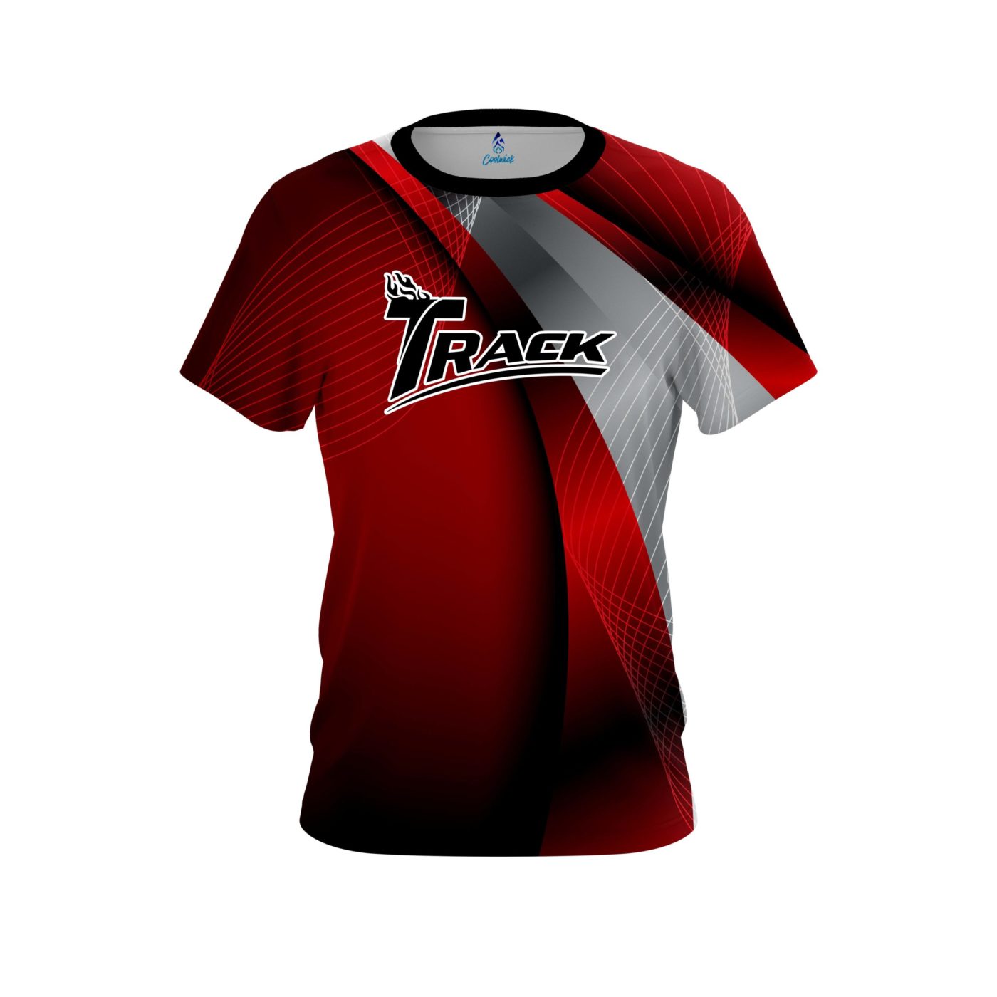 Track Red Oblique Semi-Custom CoolWick Bowling Jersey