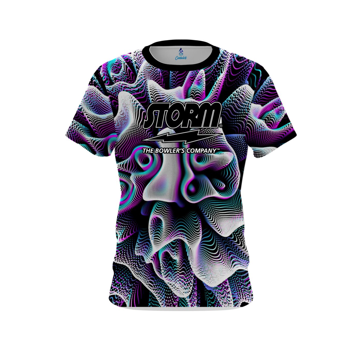 Storm Black White Hallucinate Semi-Custom CoolWick Bowling Jersey