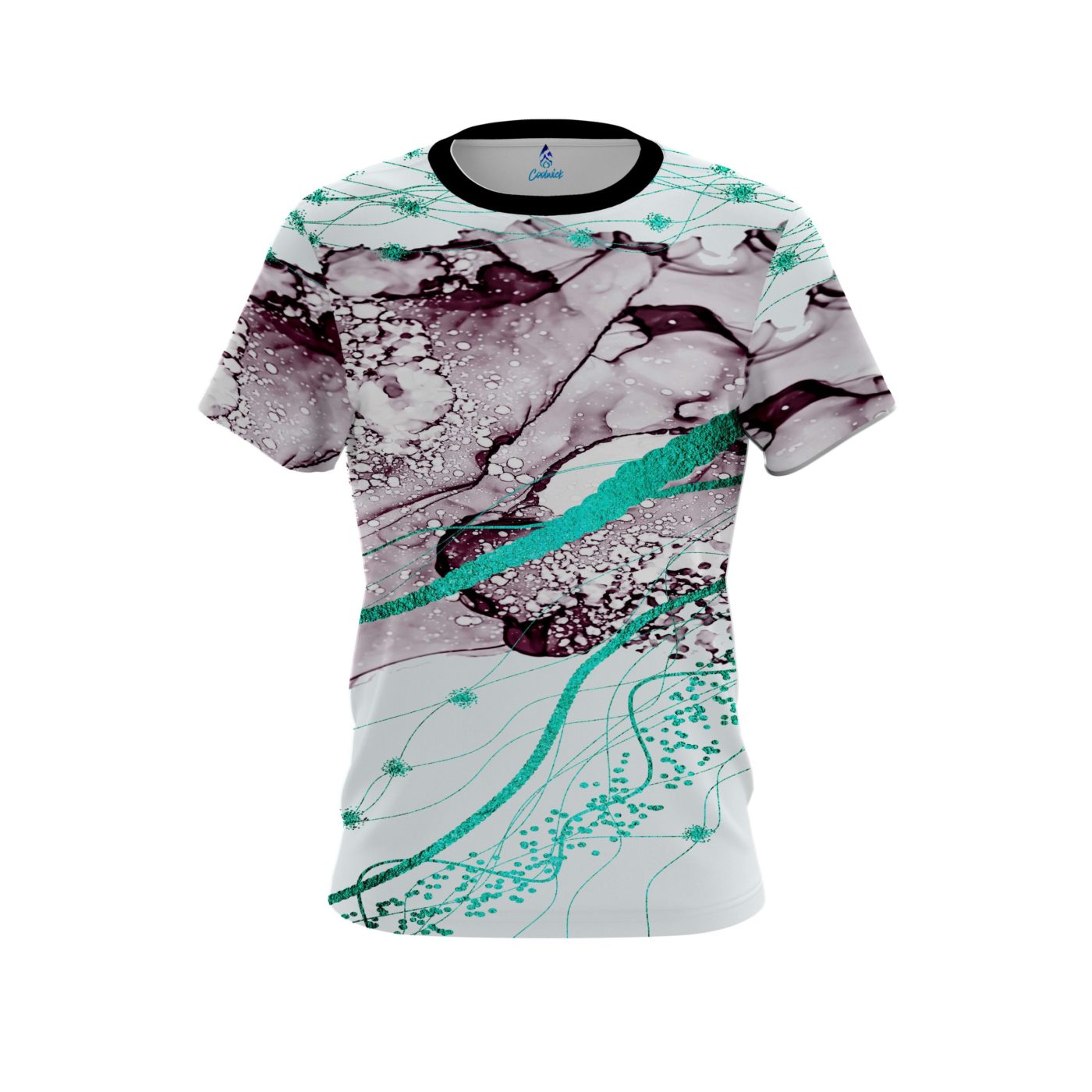 Plain Teal Granite Semi-Custom CoolWick Bowling Jersey