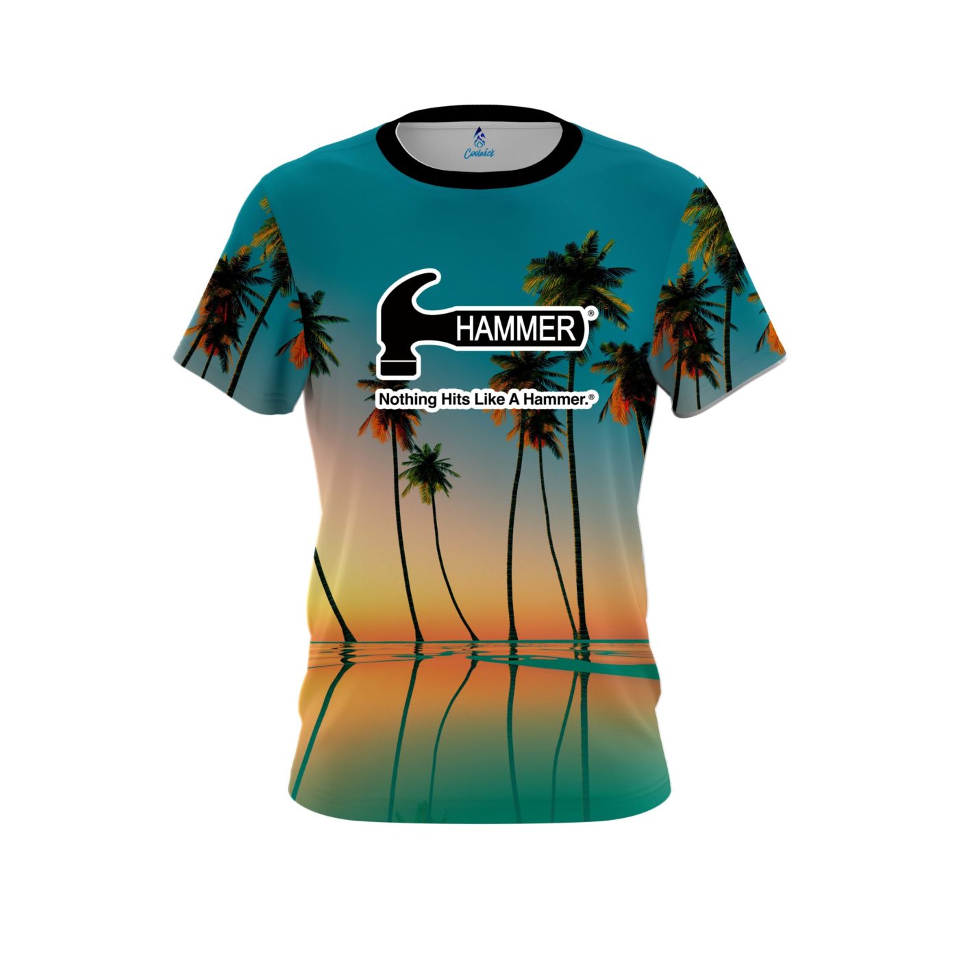 Hammer Reflection Palm Trees Semi-Custom CoolWick Bowling Jersey