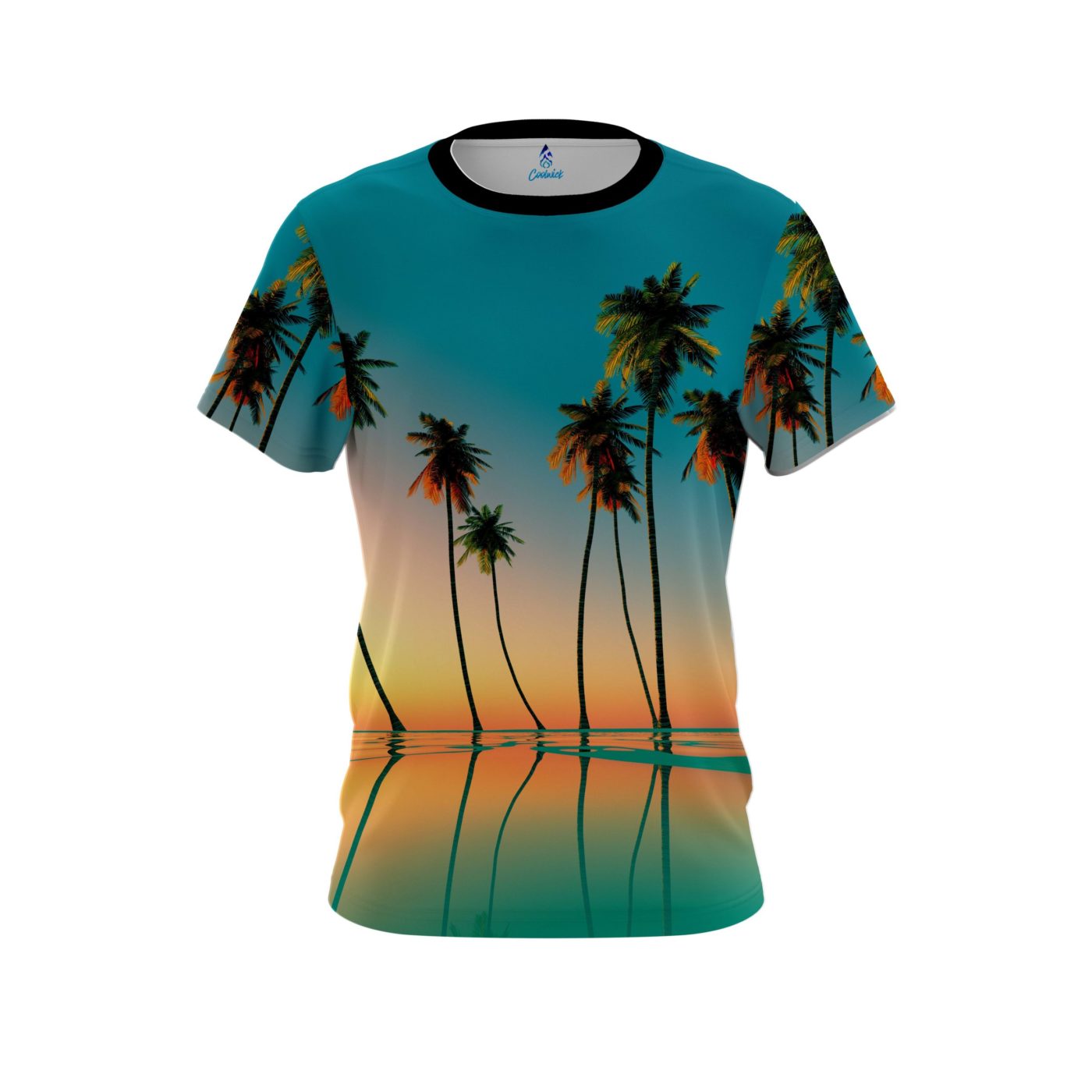 Plain Reflection Palm Trees Semi-Custom CoolWick Bowling Jersey