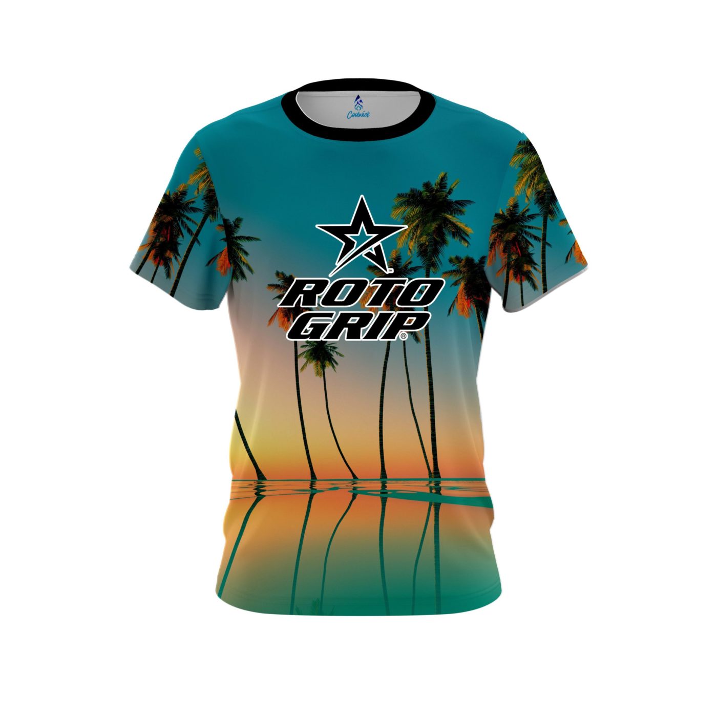Roto Grip Reflection Palm Trees Semi-Custom CoolWick Bowling Jersey