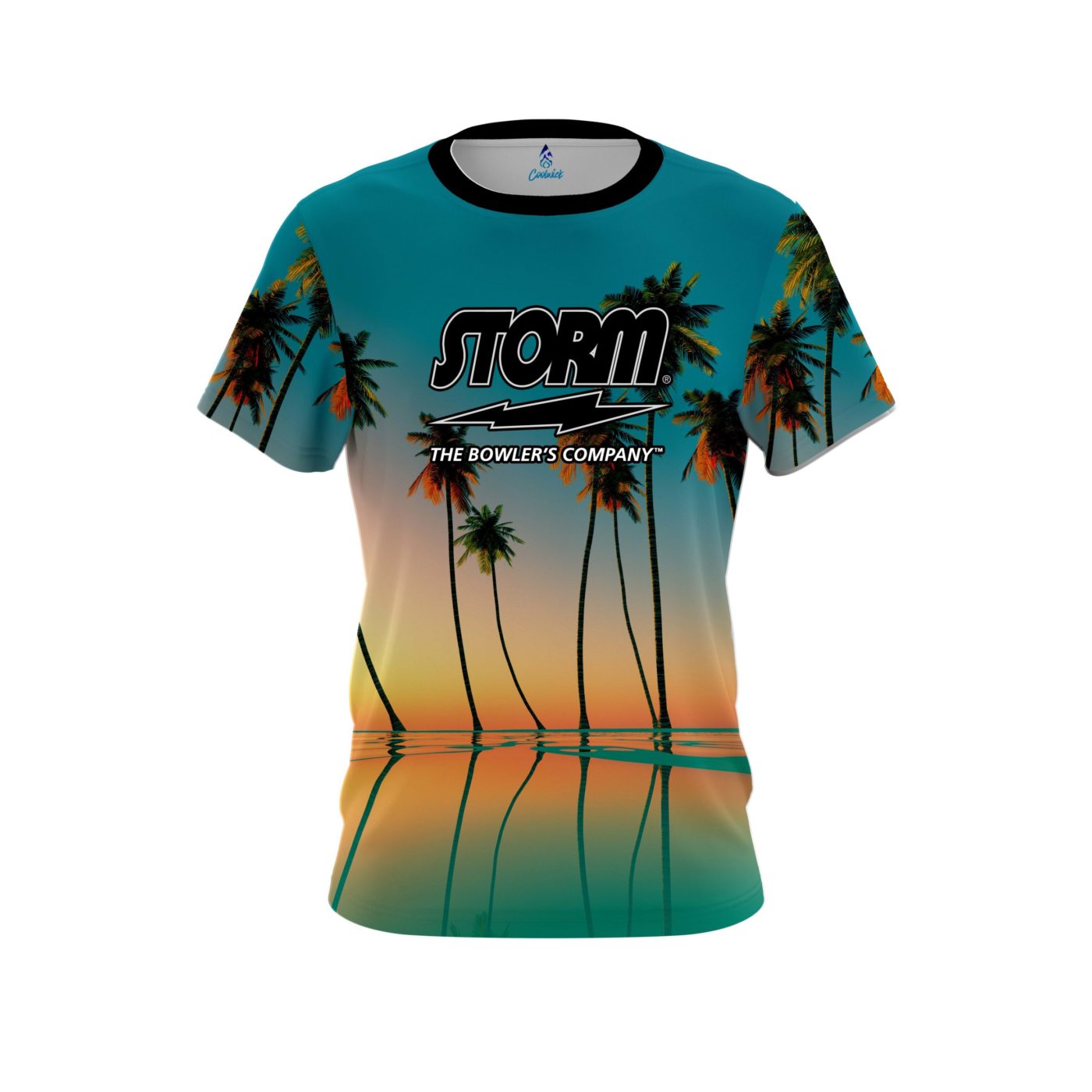 Storm Reflection Palm Trees Semi-Custom CoolWick Bowling Jersey