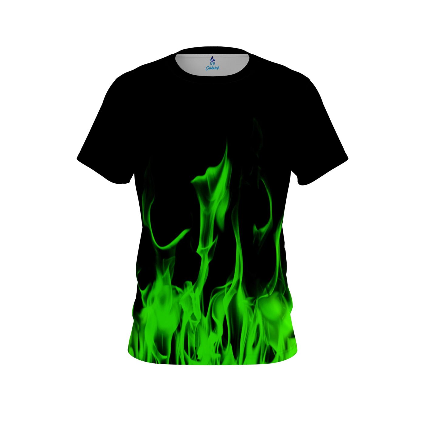 Plain Green Flame CoolWick Bowling Jersey