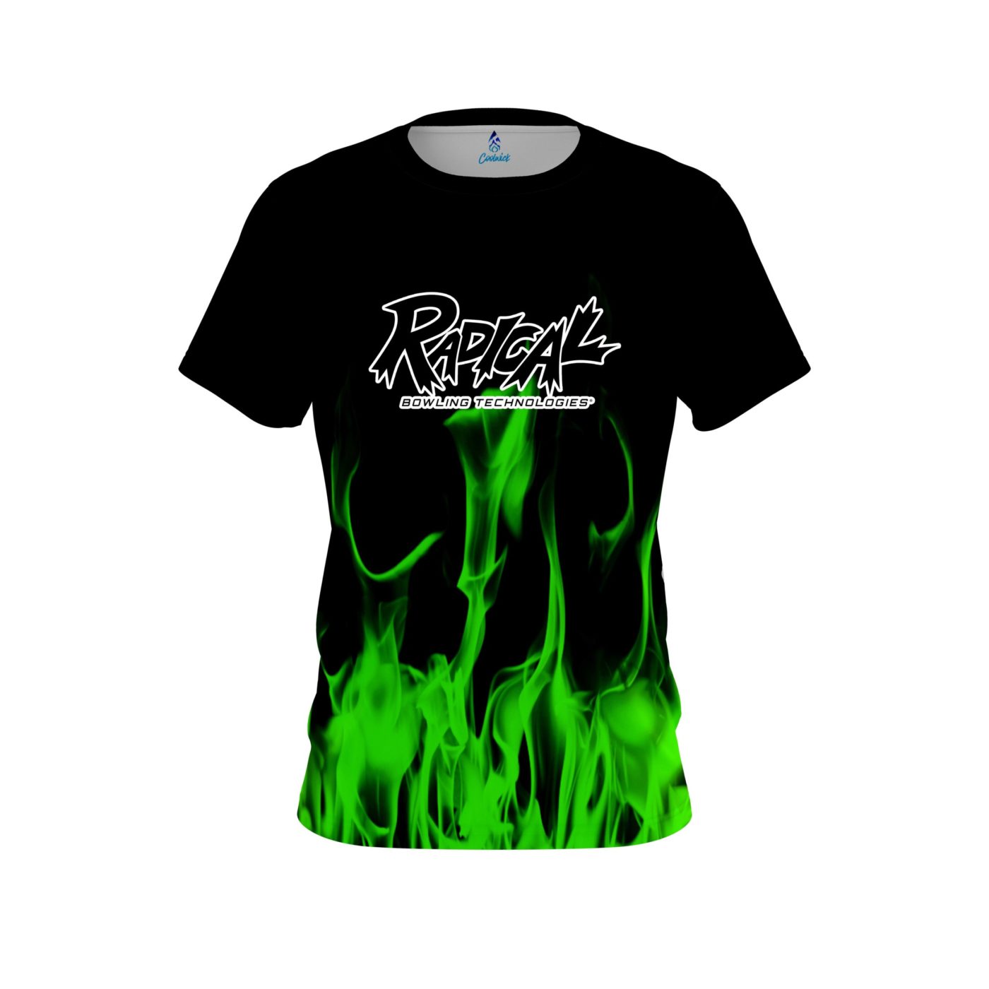 Radical Green Flame CoolWick Bowling Jersey