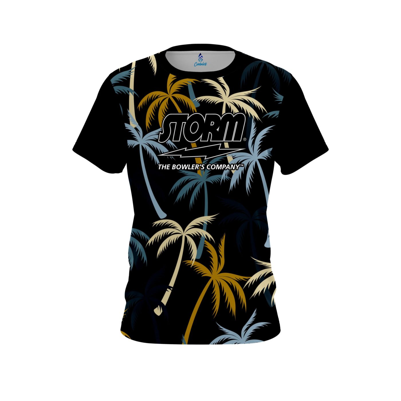 Storm Neutral Palm Trees Semi-Custom CoolWick Bowling Jersey