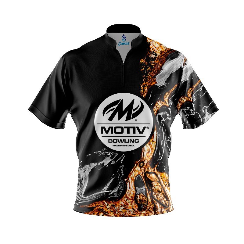 Motiv Onyx Gold Quick Ship CoolWick Sash Zip Bowling Jersey