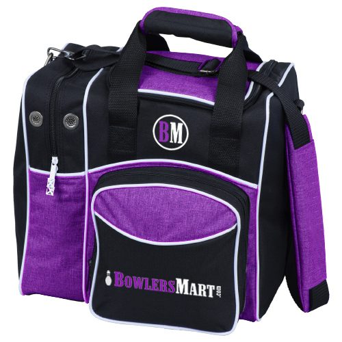 Image of KR Flexx BowlersMart 1 Ball Single Tote Black Purple Bowling Bag