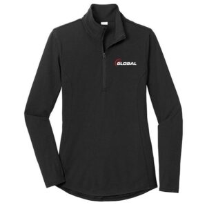 900 Global Women's Ordnance Black 1/4 Zip Tri-Blend Wicking Pullover