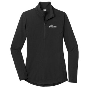 Brunswick Women's Twist Black 1/4 Zip Tri-Blend Wicking Pullover