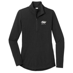 Motiv Women's Venom Black 1/4 Zip Tri-Blend Wicking Pullover
