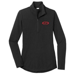 Storm Women's Astro Black Red 1/4 Zip Tri-Blend Wicking Pullover