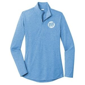 DV8 Women's Instigator Teal Blue 1/4 Zip Tri-Blend Wicking Pullover
