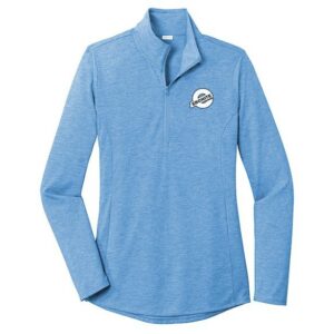 Ebonite Women's Impact Teal Blue 1/4 Zip Tri-Blend Wicking Pullover