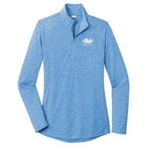 Motiv Women's Venom Teal Blue 1/4 Zip Tri-Blend Wicking Pullover