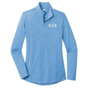 Storm Women's Astro Teal Blue 1/4 Zip Tri-Blend Wicking Pullover