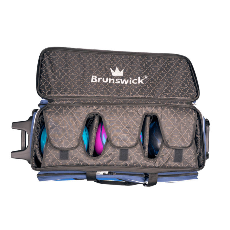 Brunswick Quest 3 Ball Triple Roller Blue Bowling Bag - Image 3