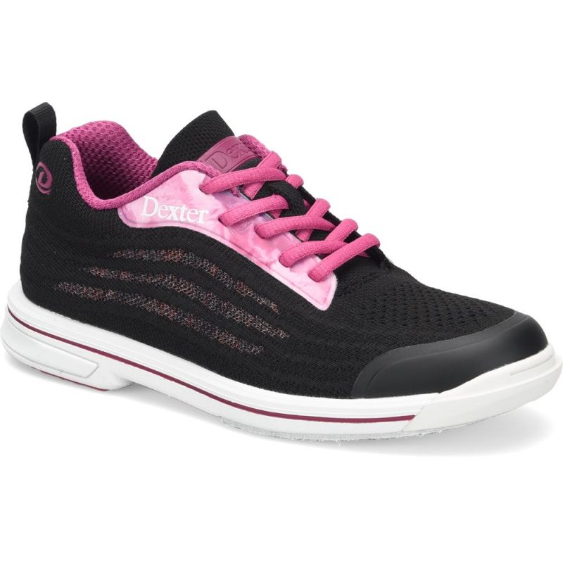 Dexter Women's DexLite Knit Black Pink Bowling Shoes