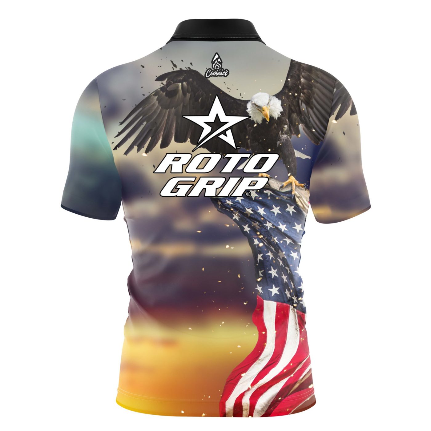 Roto Grip Sunset Eagle 2.0 Quick Ship CoolWick Sash Zip Bowling Jersey - Image 2