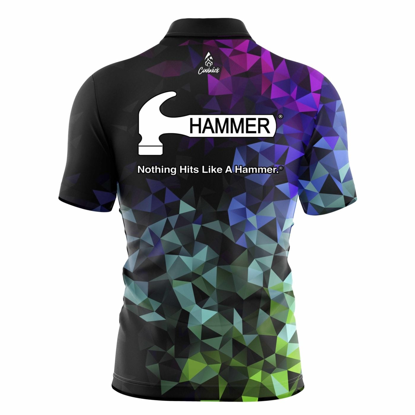 Hammer Gradient Quick Ship CoolWick Sash Zip Bowling Jersey - Image 2