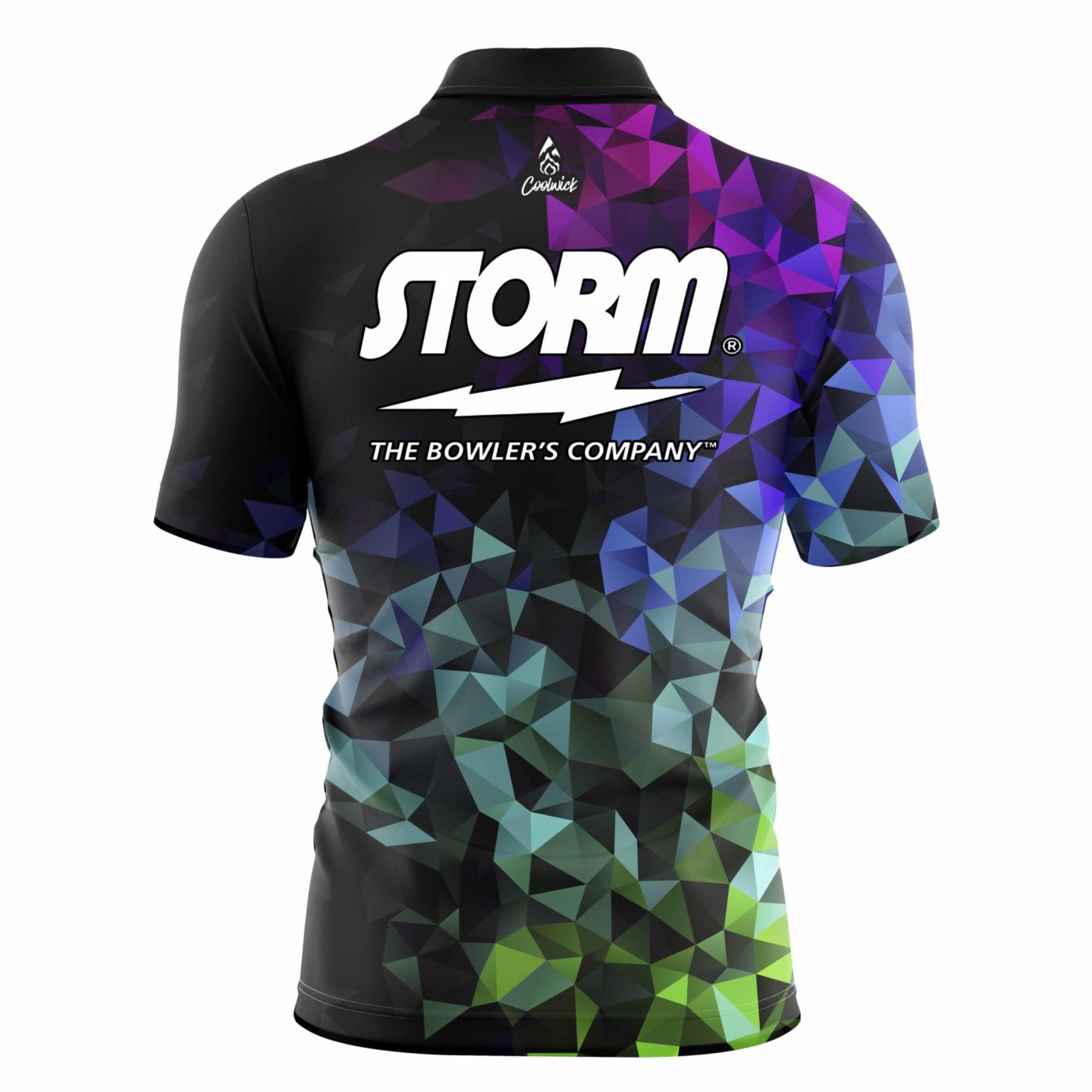 Storm Gradient Quick Ship CoolWick Sash Zip Bowling Jersey - Image 2