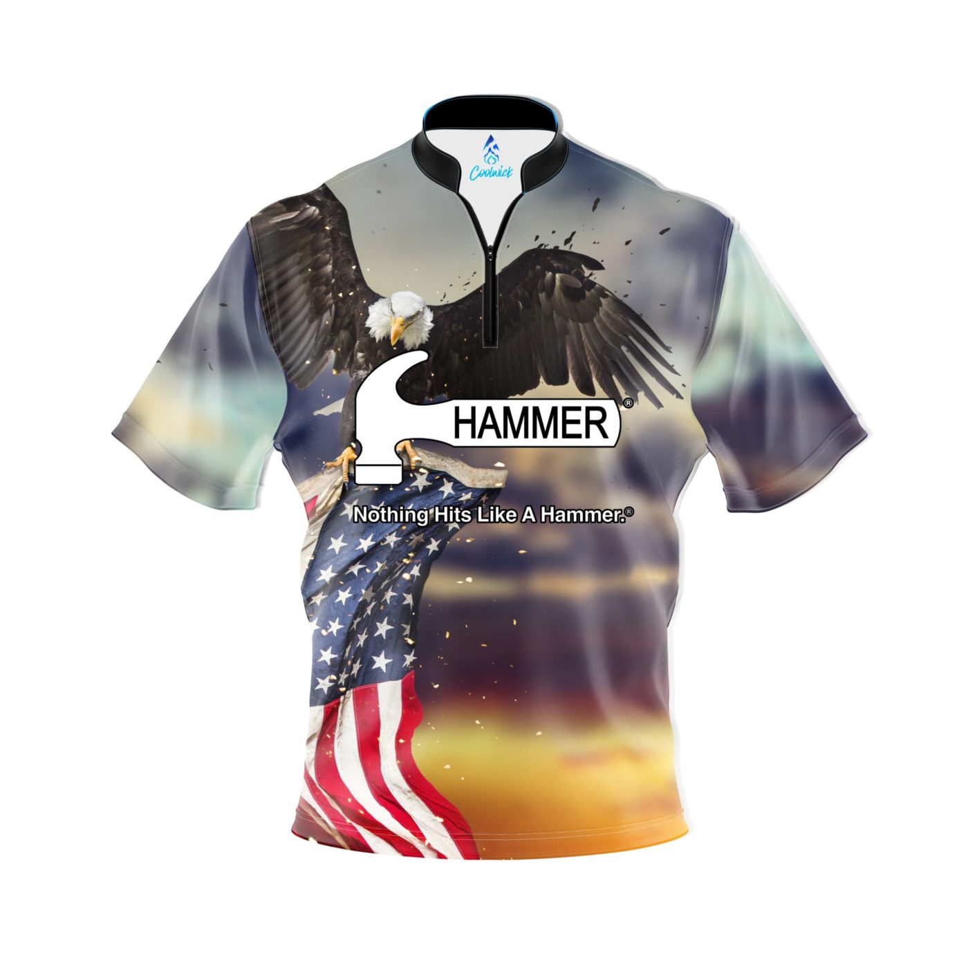 Hammer Sunset Eagle 2.0 Quick Ship CoolWick Sash Zip Bowling Jersey