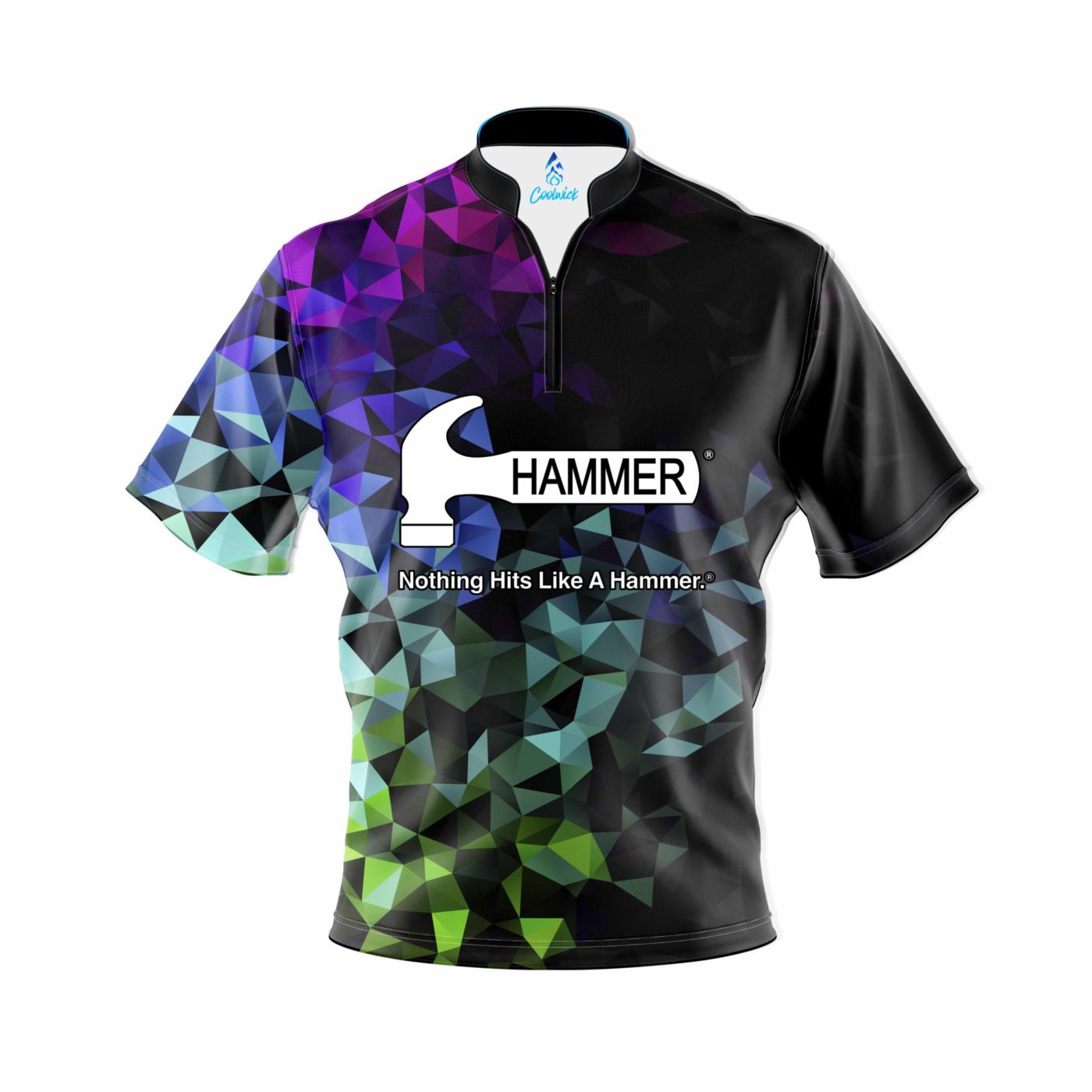 Image of Hammer Gradient Quick Ship CoolWick Sash Zip Bowling Jersey