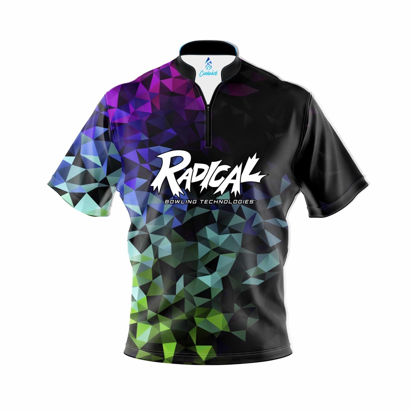 Radical Gradient Quick Ship CoolWick Sash Zip Bowling Jersey