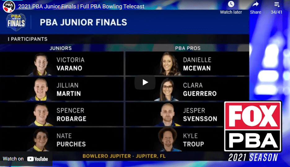 2021 PBA Junior Finals With Varano vs Martin and Robarge vs Purches ...