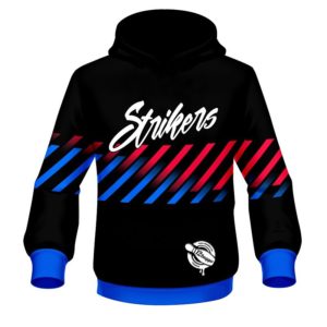 12Bagger Bowling Strikers Neon Stripes Coolwick Dye-Sub Hoodie