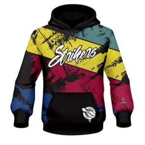 12Bagger Bowling Strikers Quad Stripe Coolwick Dye-Sub Hoodie