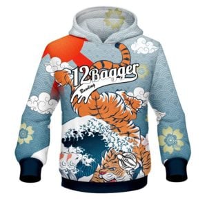 12Bagger Bowling Tiger Waves Coolwick Dye-Sub Hoodie