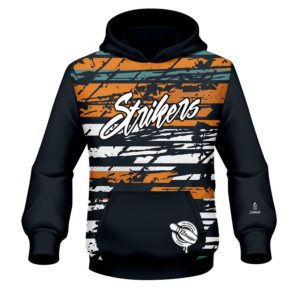 12Bagger Bowling Strikers Shattered Orange and Teal Coolwick Dye-Sub Hoodie