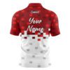 CoolWick Elite Red Snowy Pixels Sash Zip Jersey - Image 2