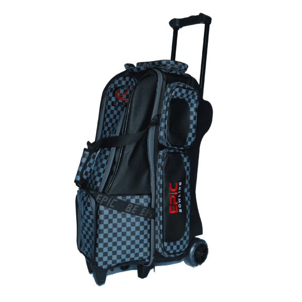 Image of Epic 4 Ball Inline Superior Deluxe Black Slate Plaid Bowling Bag