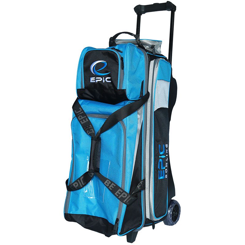 Epic 3 Ball Triple Luminous Ocean Blue Bowling Bag + FREE SHIPPING 
