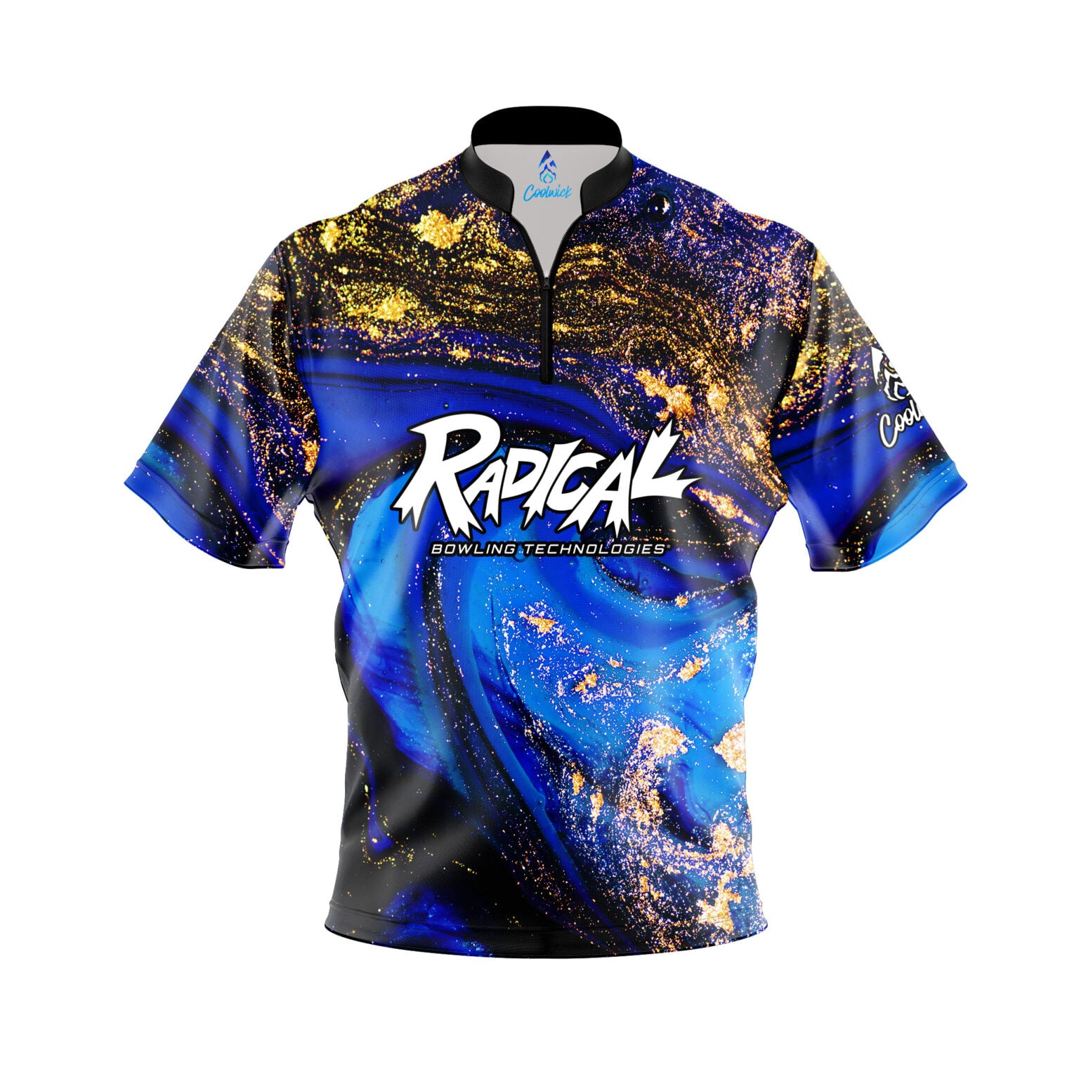 Radical Blue Gold Liquid Marble Quick Ship CoolWick Sash Zip Bowling ...