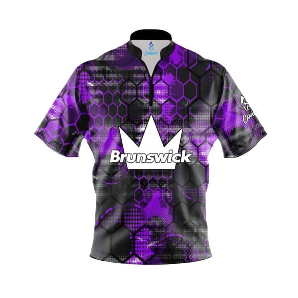Brunswick Purple Honeycomb Quick Ship CoolWick Bowling Jersey
