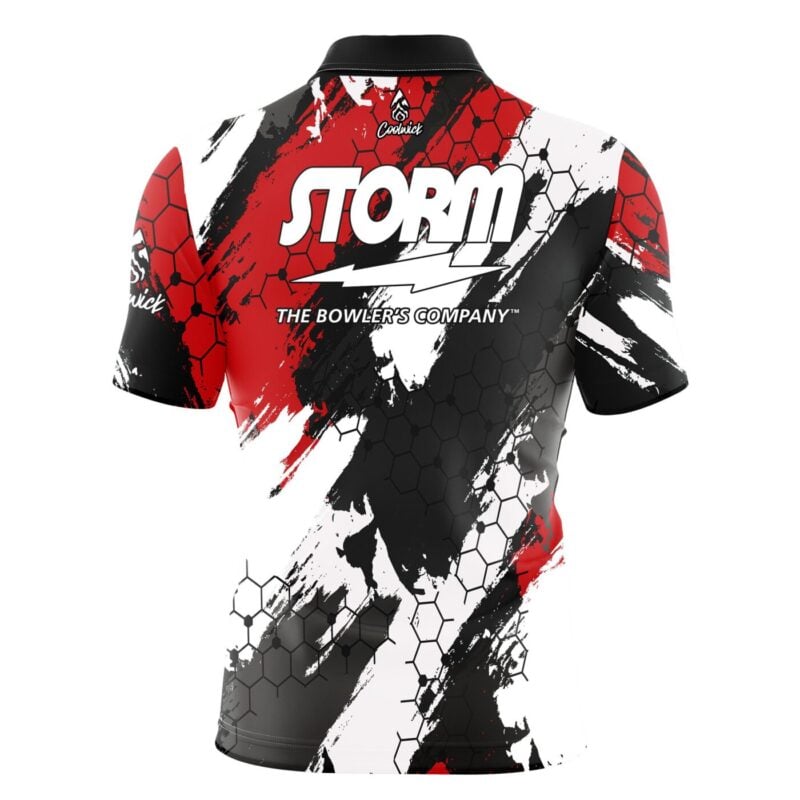 Storm Red Hexagram Quick Ship CoolWick Bowling Jersey + FREE