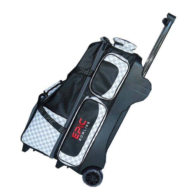 Epic 4 Ball Inline Superior Deluxe White Black Plaid Bowling Bag