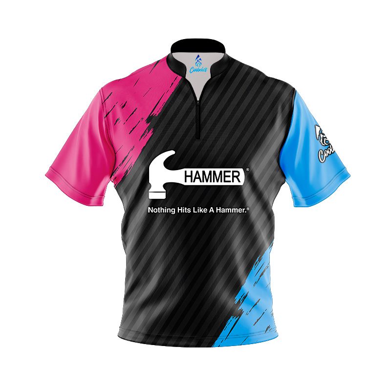 Hammer House Shot Quick Ship CoolWick Sash Zip Bowling Jersey